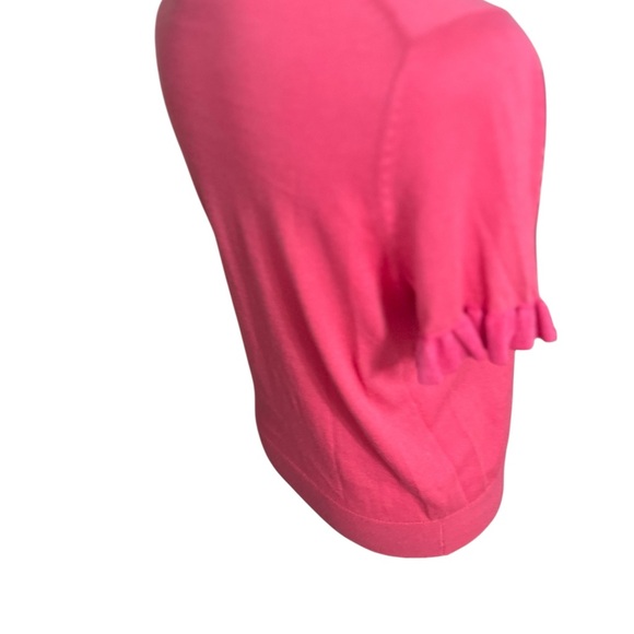 Kate Spade Hot Pink Daisy Collar Short Sleeve Medium Lightweight Silk Blend - Picture 6 of 12